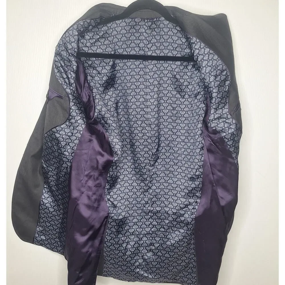 Ted Baker Men's Blazer Suit Jacket 40L Jay CT Gray 100% Wool Sport Coat
